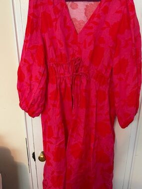 Kate Spade Pink & Red Floral Maxi Dress XXL